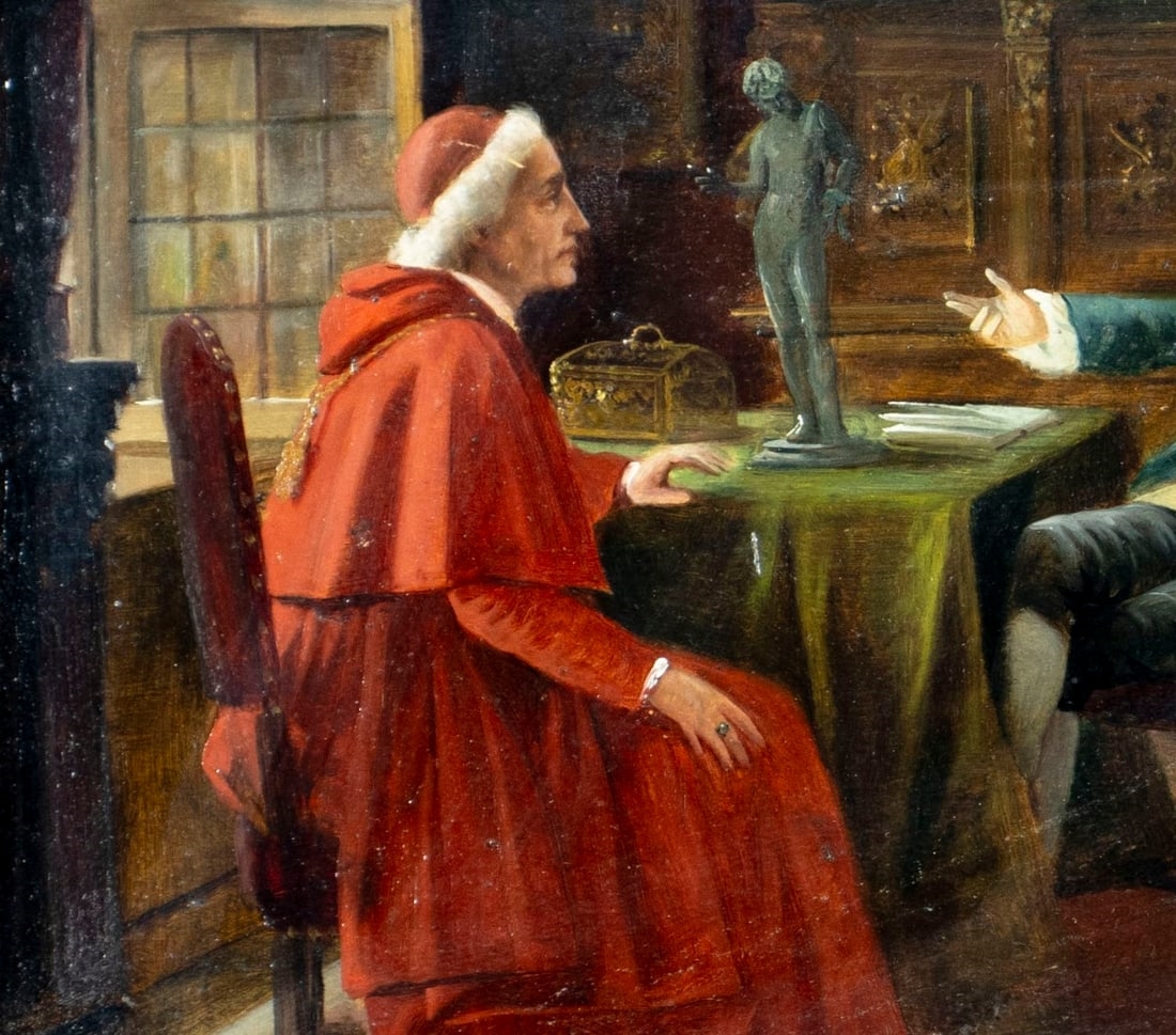 Artwork by August Hermann Knoop, Interior Scene, Made of Oil On Board