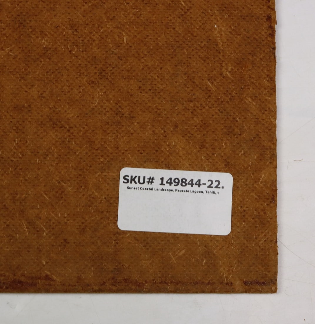 Artwork by Clarkson Dye, Sunset Coastal Landscape, Papcete Lagoon, Tahiti, Made of Oil On Board