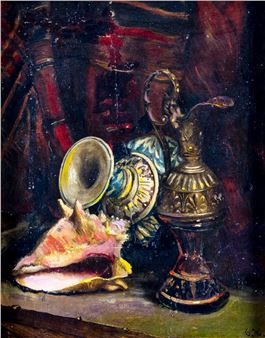 Still Life with Pitchers and Shell - European School, 20th Century
