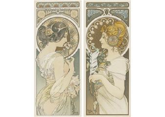 Primrose / Feather (PAIR - Alphonse Mucha