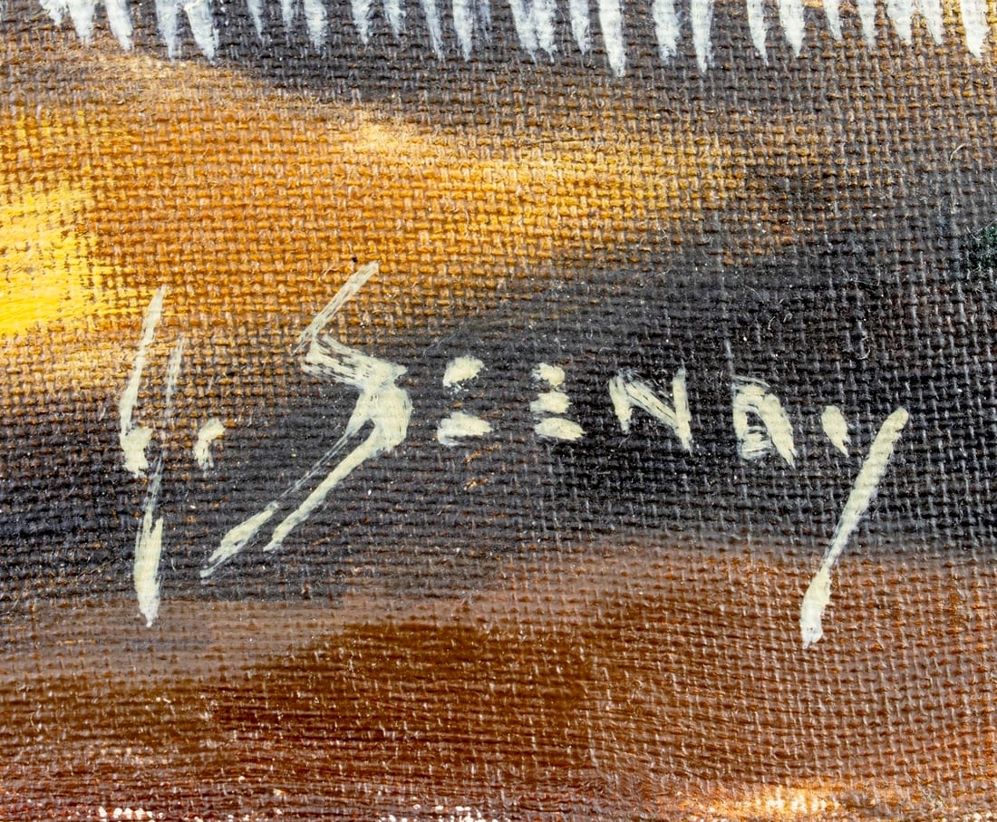 Artwork by Arisztid Szendy, Still Life with Books and Banjo, Made of Oil On Canvas