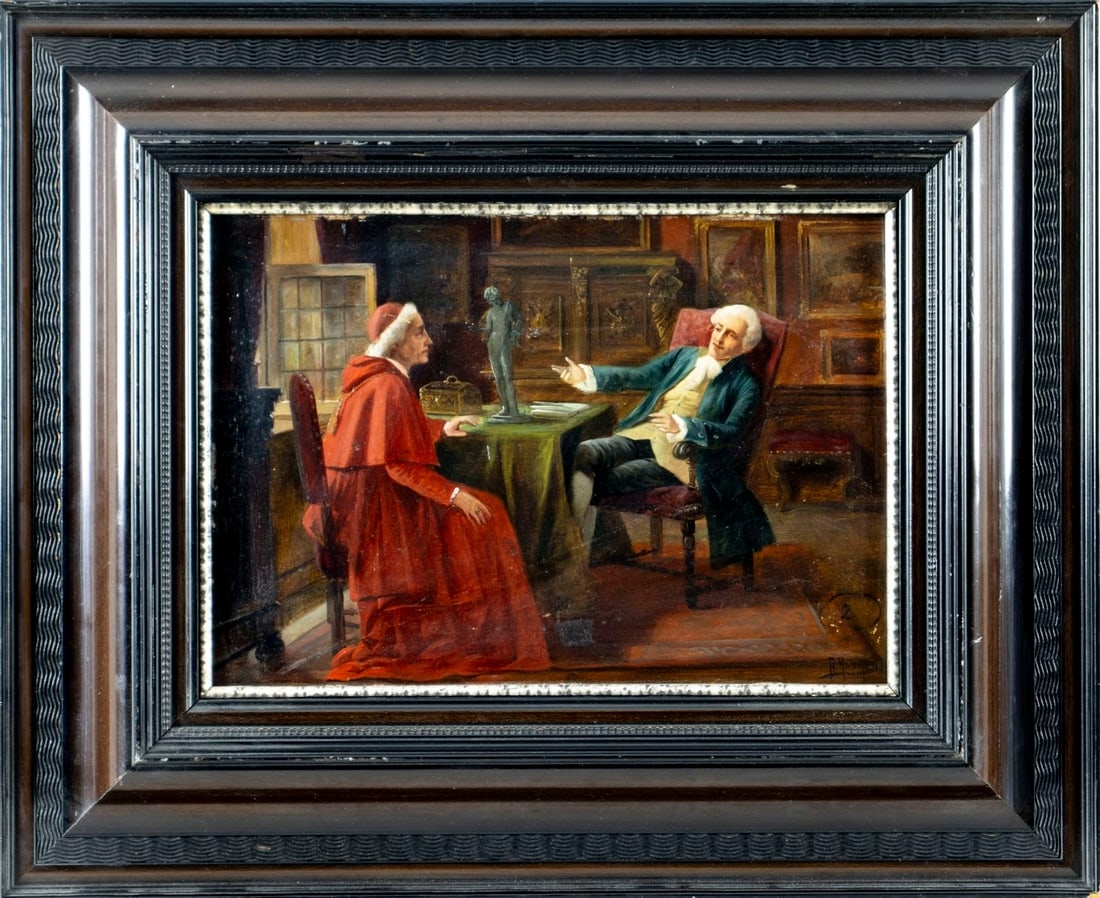 Artwork by August Hermann Knoop, Interior Scene, Made of Oil On Board