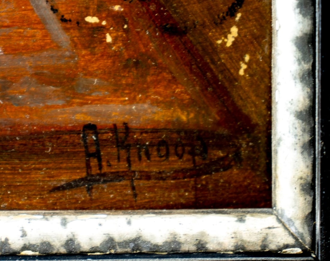 Artwork by August Hermann Knoop, Interior Scene, Made of Oil On Board