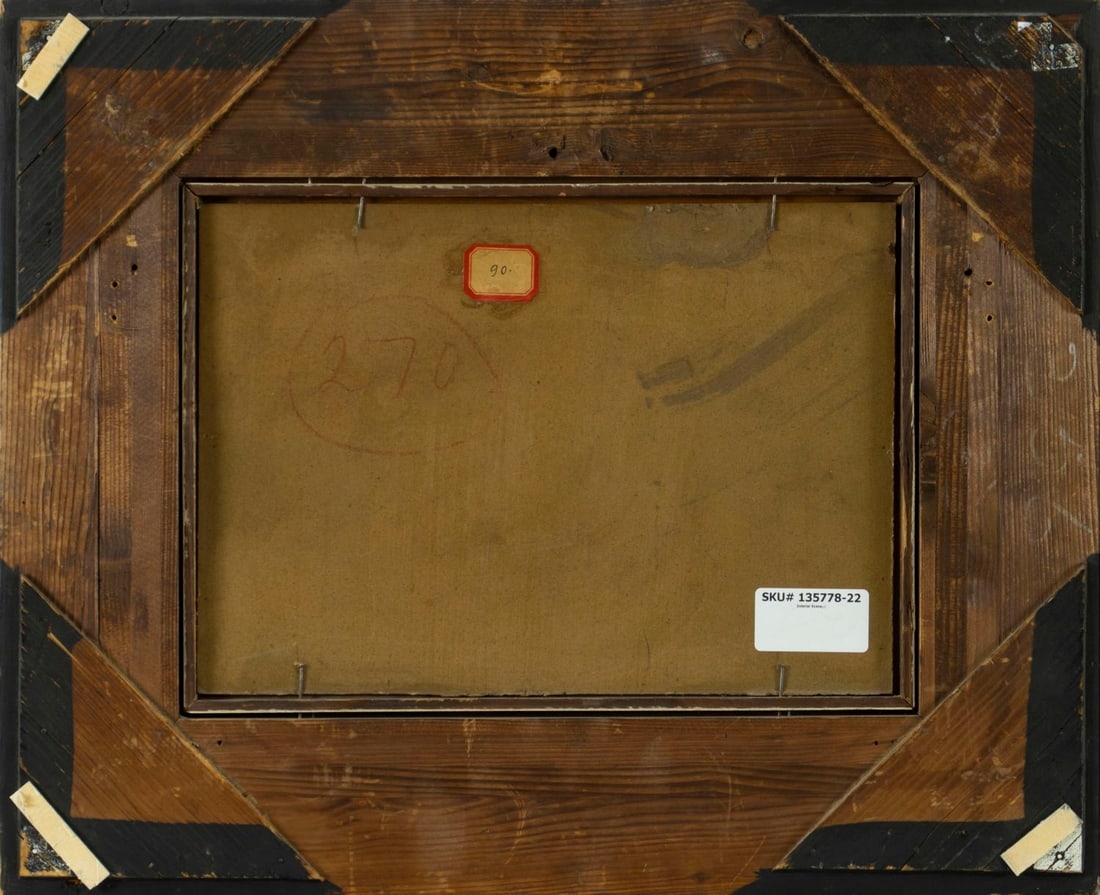 Artwork by August Hermann Knoop, Interior Scene, Made of Oil On Board