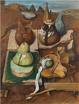Untitled (Pears in a Landscape - Samuel Bak