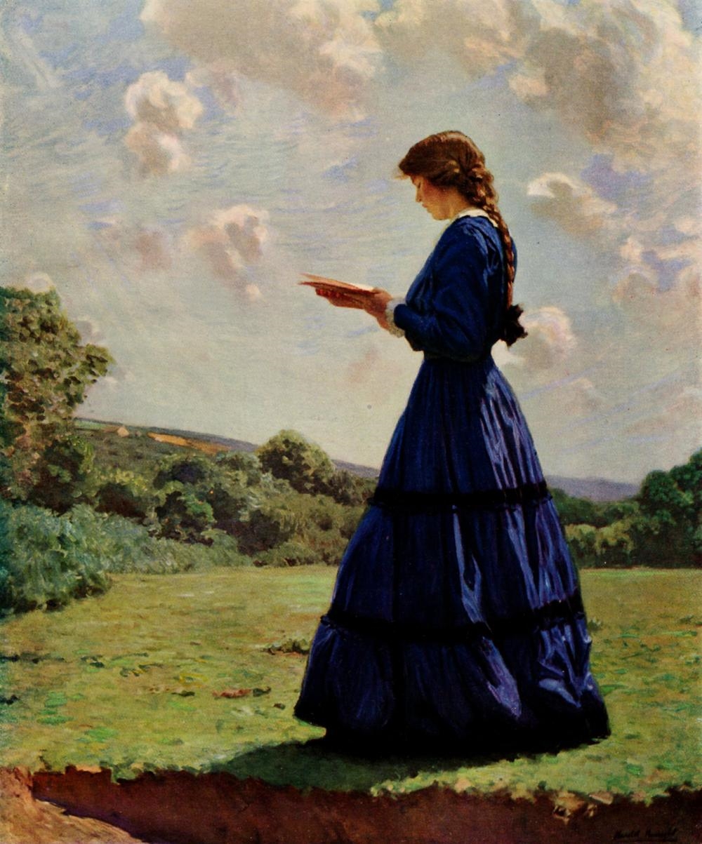 Artwork by Harold Knight, The Young Reader, Made of Antique Color Print On Wove Paper