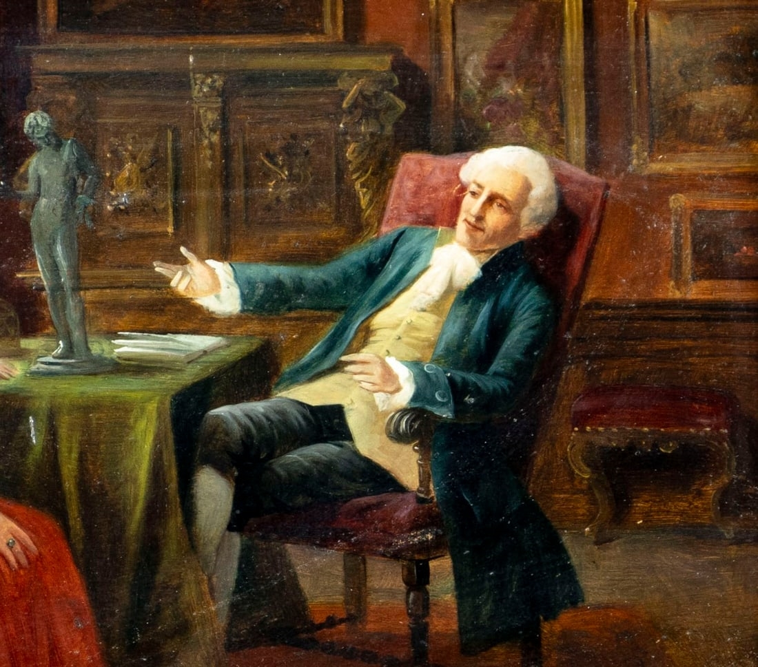 Artwork by August Hermann Knoop, Interior Scene, Made of Oil On Board