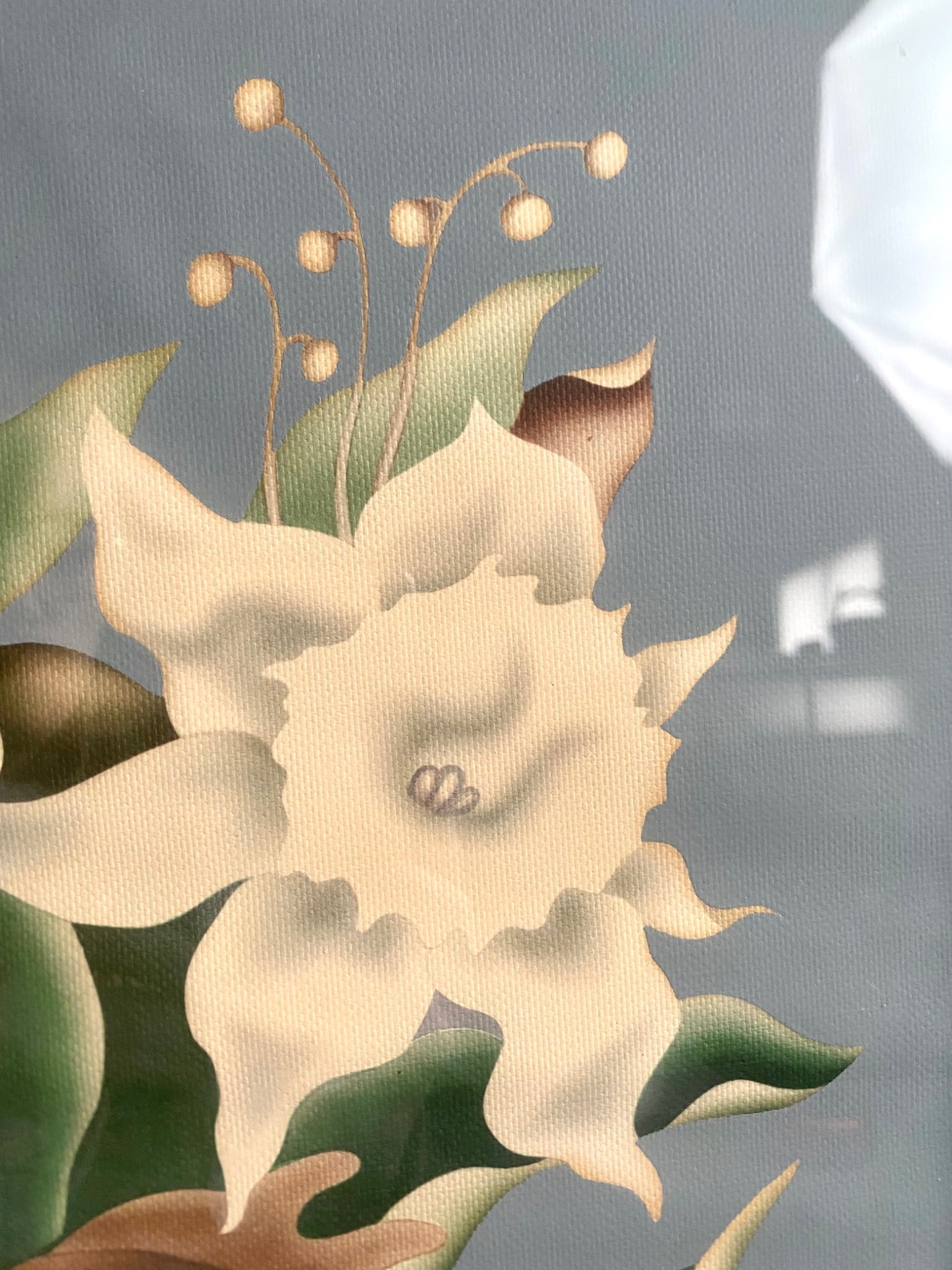 Artwork by Joseph Mallord William Turner, Floral Painting With Mirrored Frame, Made of Oil On Canvas