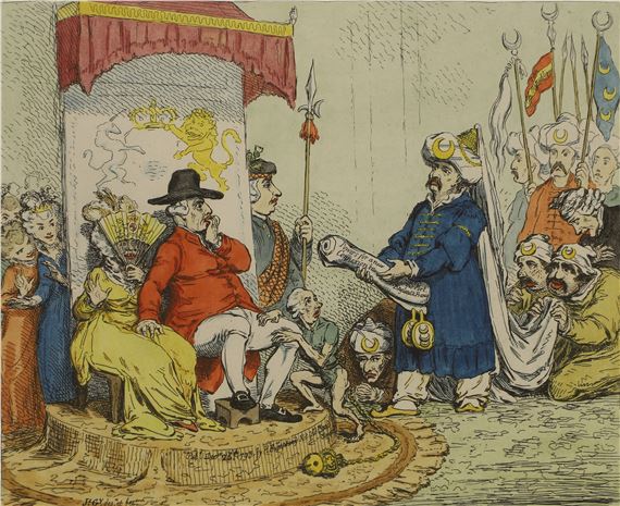 Presentation of the Mahometan Credentials - James Gillray