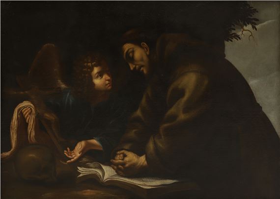 St Jerome and the angel - Bolognese School, 17th Century