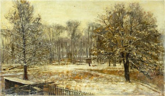 Winter Countryside Landscape by American School, 19th Century, 19 century