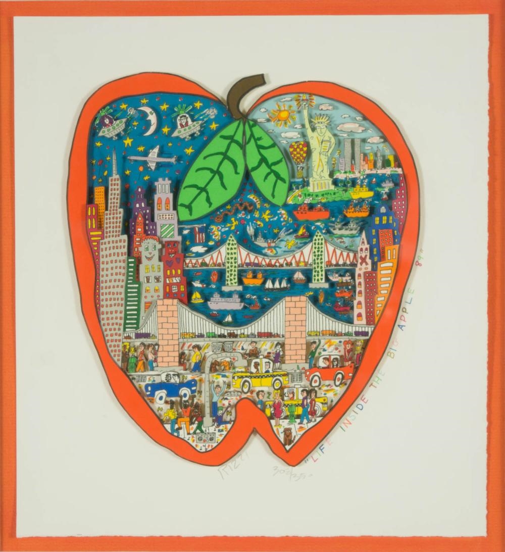 James Rizzi | LIFE INSIDE THE BIG APPLE (1989) | MutualArt