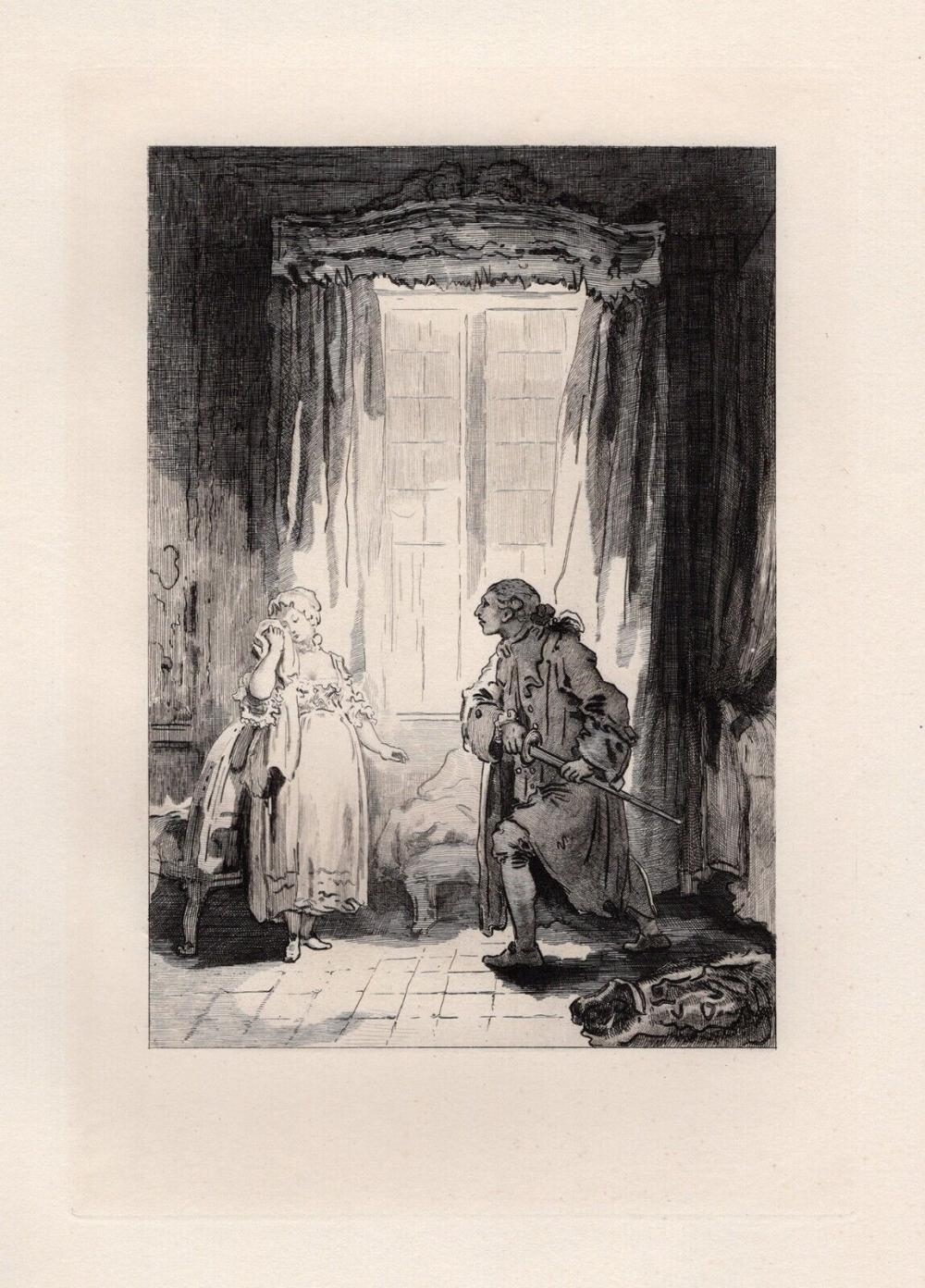 Artwork by Jean-Honoré Fragonard, Le Faiseur d'Oreilles, Made of Etching On Laid Paper