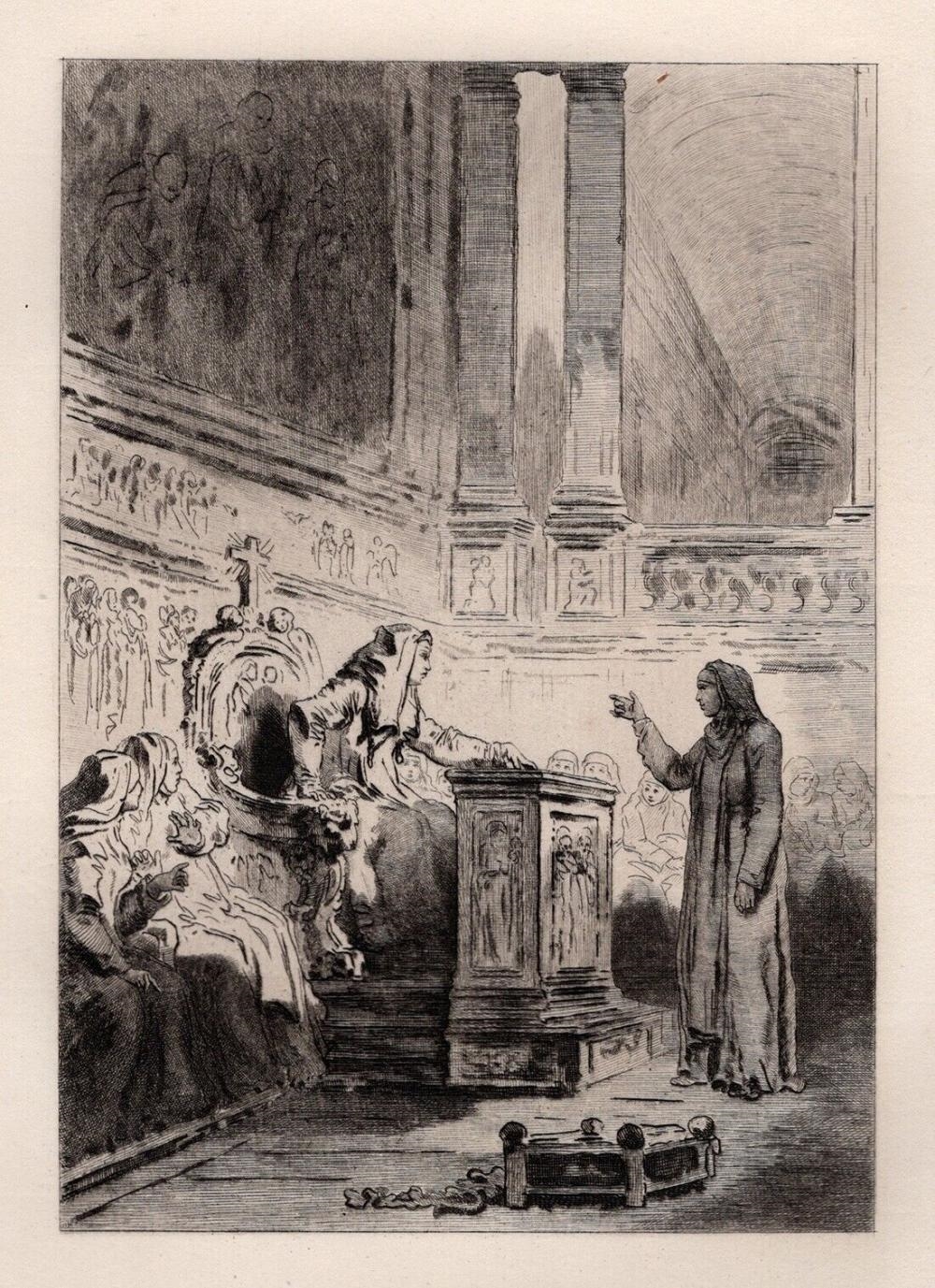Artwork by Jean-Honoré Fragonard, THE PSALTER, Made of Etching On Laid Paper