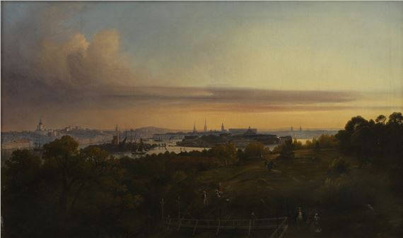 A panoramic view of Stockholm - Swedish School, 19th Century