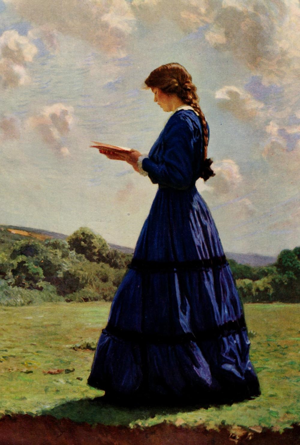Artwork by Harold Knight, The Young Reader, Made of Antique Color Print On Wove Paper