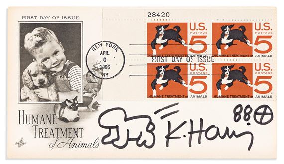 Humane Treatment of Animals First Day Cover with Crawling Baby - Keith Haring