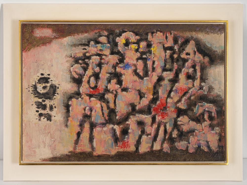 Artwork by Willi Baumeister, Auszug der Giganten, Made of Oil With Synthetic Resin On Hardboard