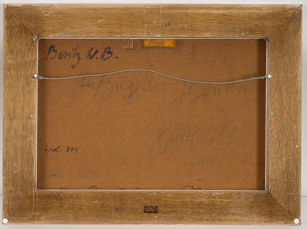 Artwork by Willi Baumeister, Auszug der Giganten, Made of Oil With Synthetic Resin On Hardboard