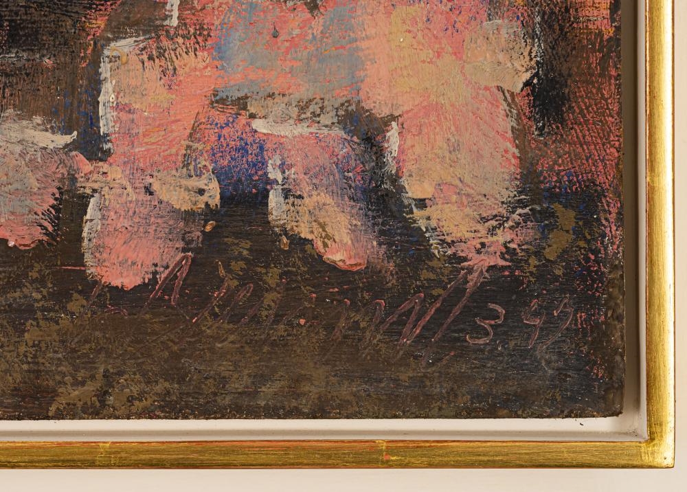 Artwork by Willi Baumeister, Auszug der Giganten, Made of Oil With Synthetic Resin On Hardboard