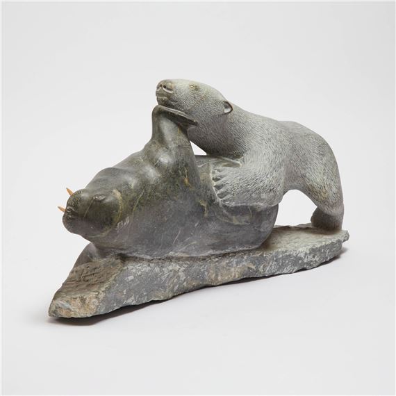 Cain Irqqarqsaq | BEAR ATTACKING WALRUS (1981) | MutualArt