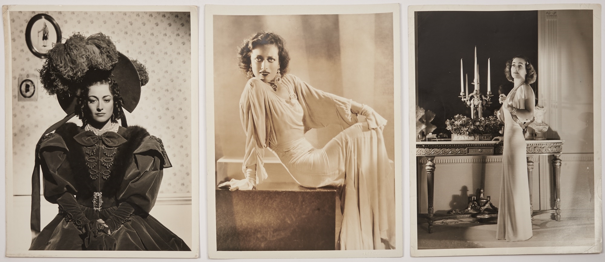 Artwork by George Hurrell, Three early studio images of Joan Crawford, Made of Photographs