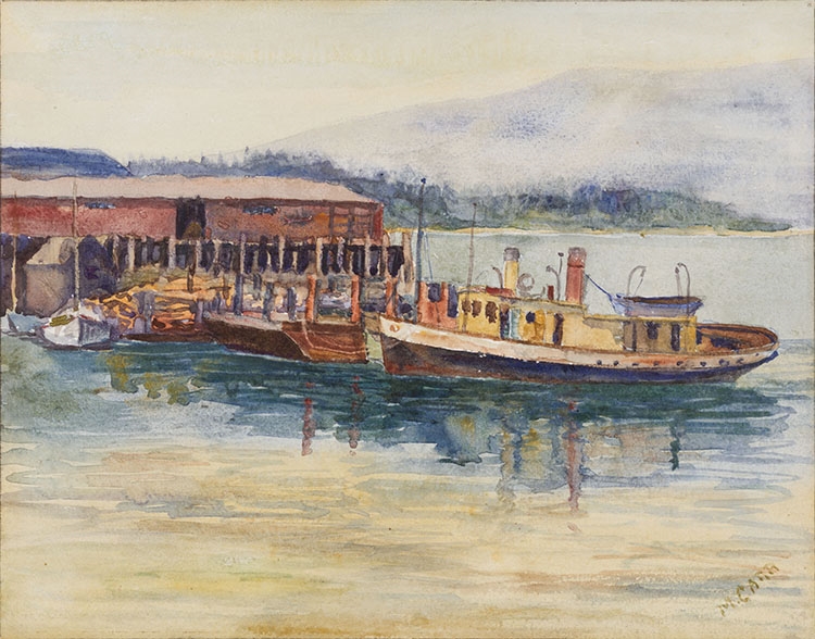 Artwork by Emily Carr, Mooring Tugboats (Stanley Park, Made of Watercolour On Paper
