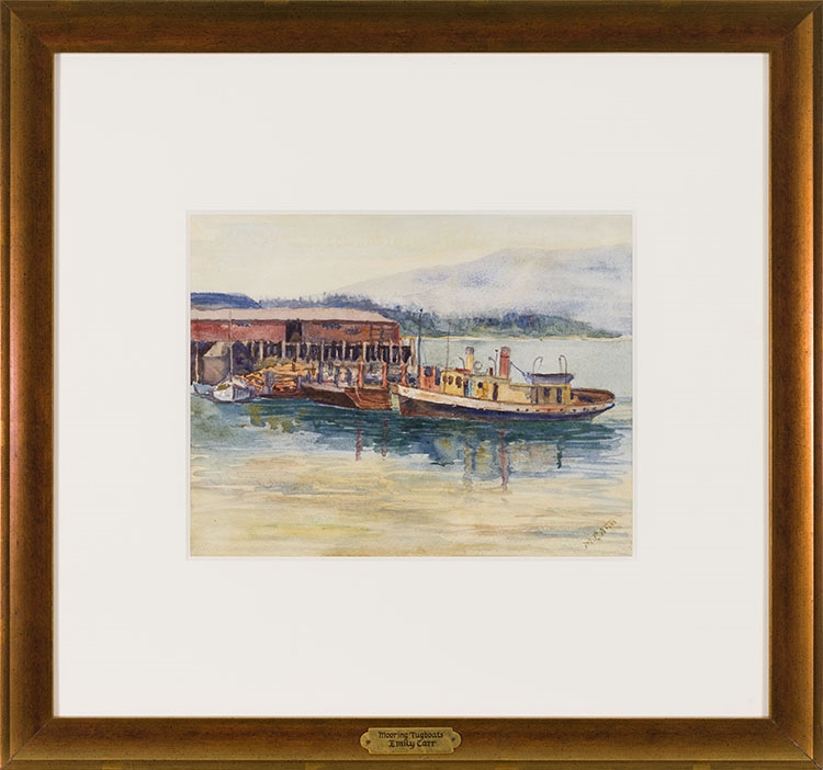 Artwork by Emily Carr, Mooring Tugboats (Stanley Park, Made of Watercolour On Paper