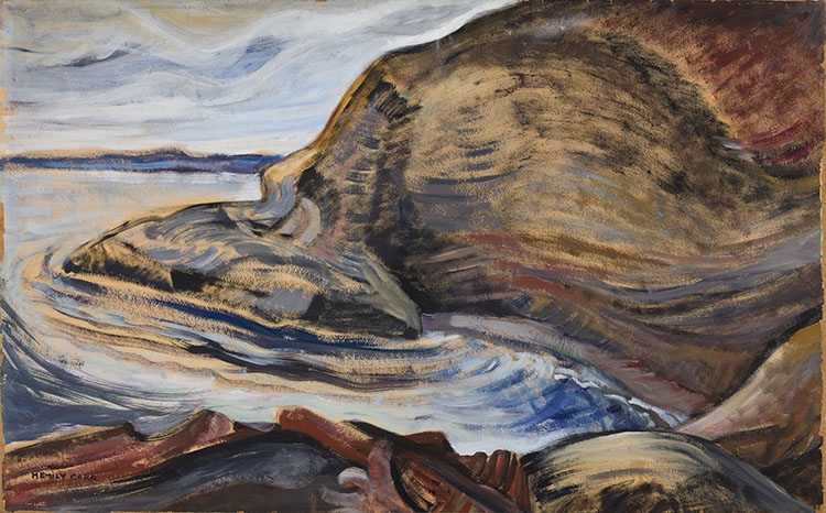 Artwork by Emily Carr, Strait of Juan de Fuca, BC, Made of Oil On Paper On Board