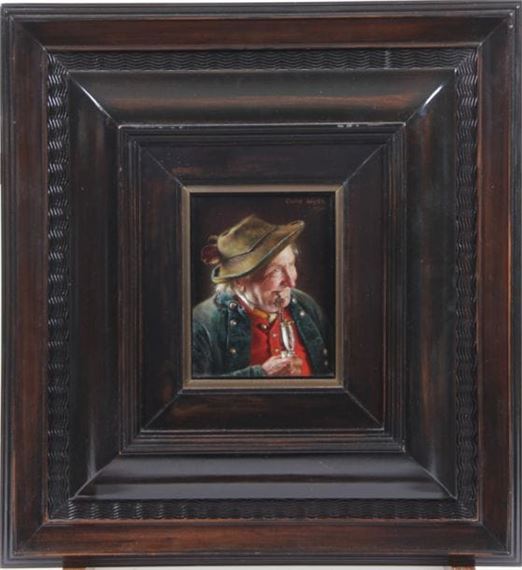 Man with pipe and red vest by Gustav Köhler