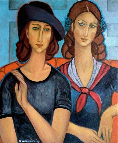Dialogue with Modigliani. Double Portrait by Krystyna Ruminkiewicz, 2025
