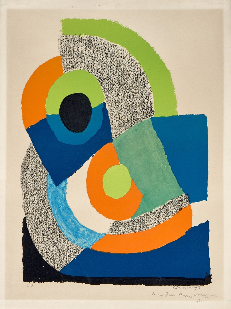 Artwork by Sonia Delaunay, Untitled (Courbe verte, Made of Color Lithograph On Arches Paper