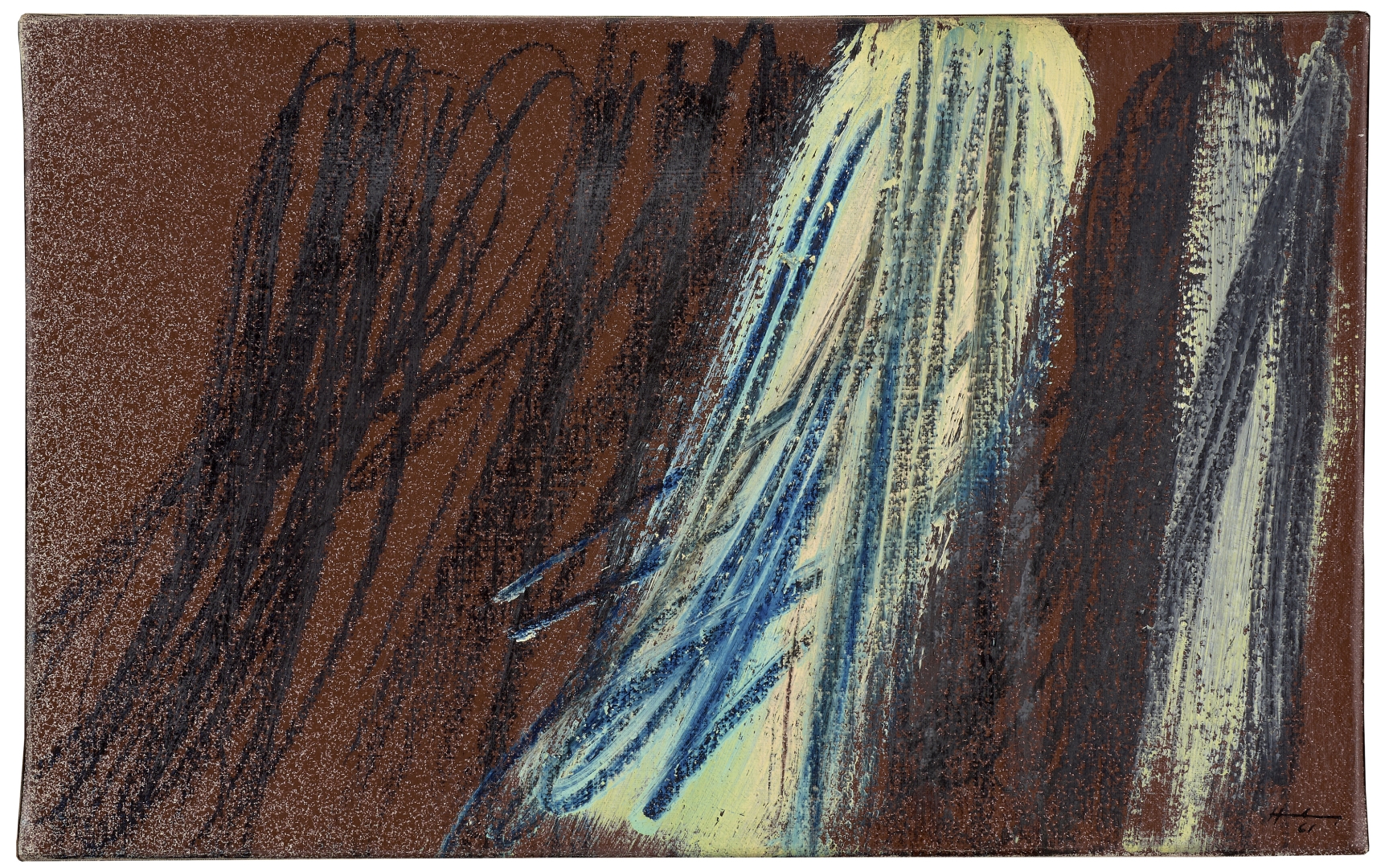 Artwork by Hans Hartung, T1961-21, Made of Vinyl And Pastel On Canvas
