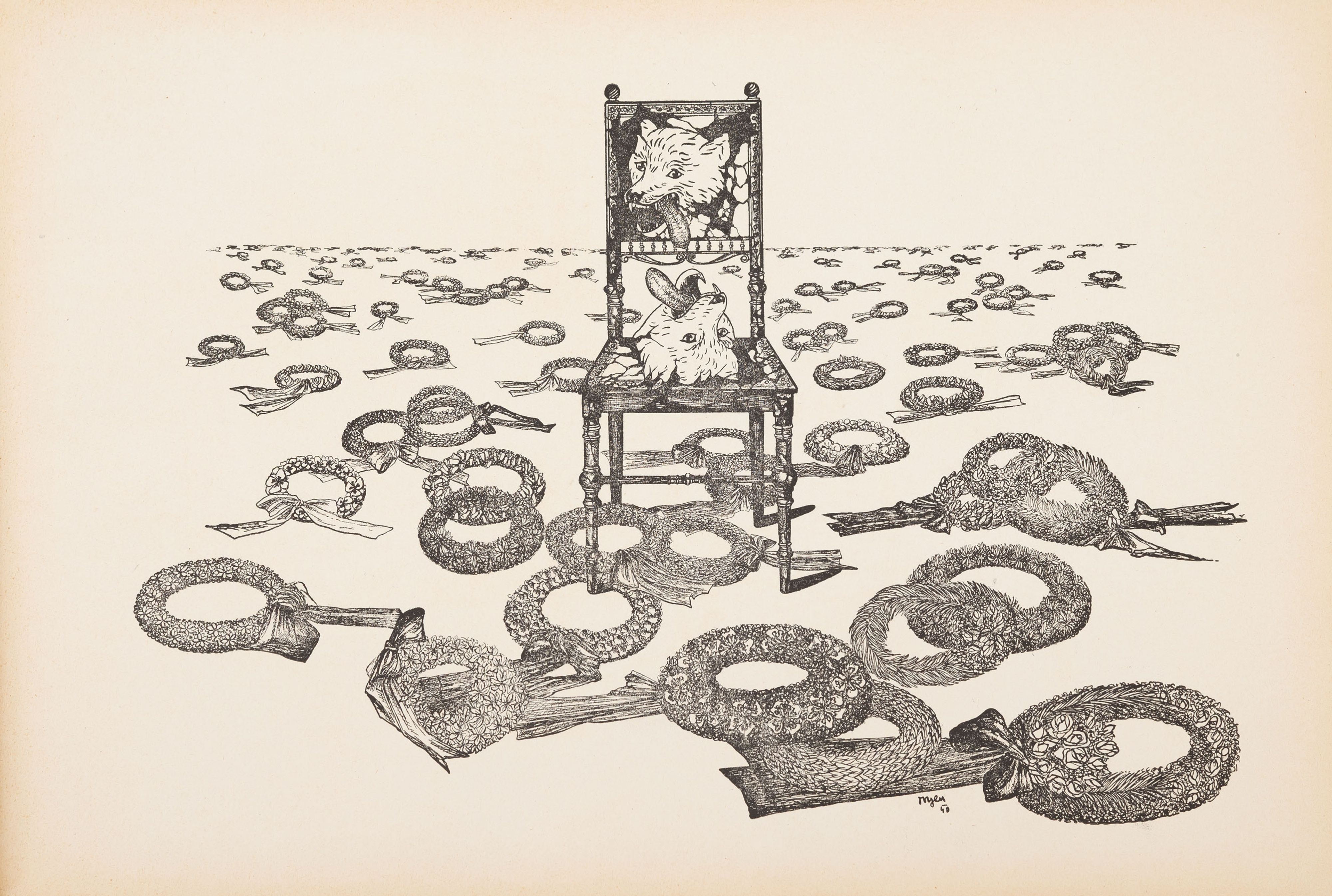 Artwork by Toyen, Shooting Range, Made of Hand-Coloured Zincographs On Paper