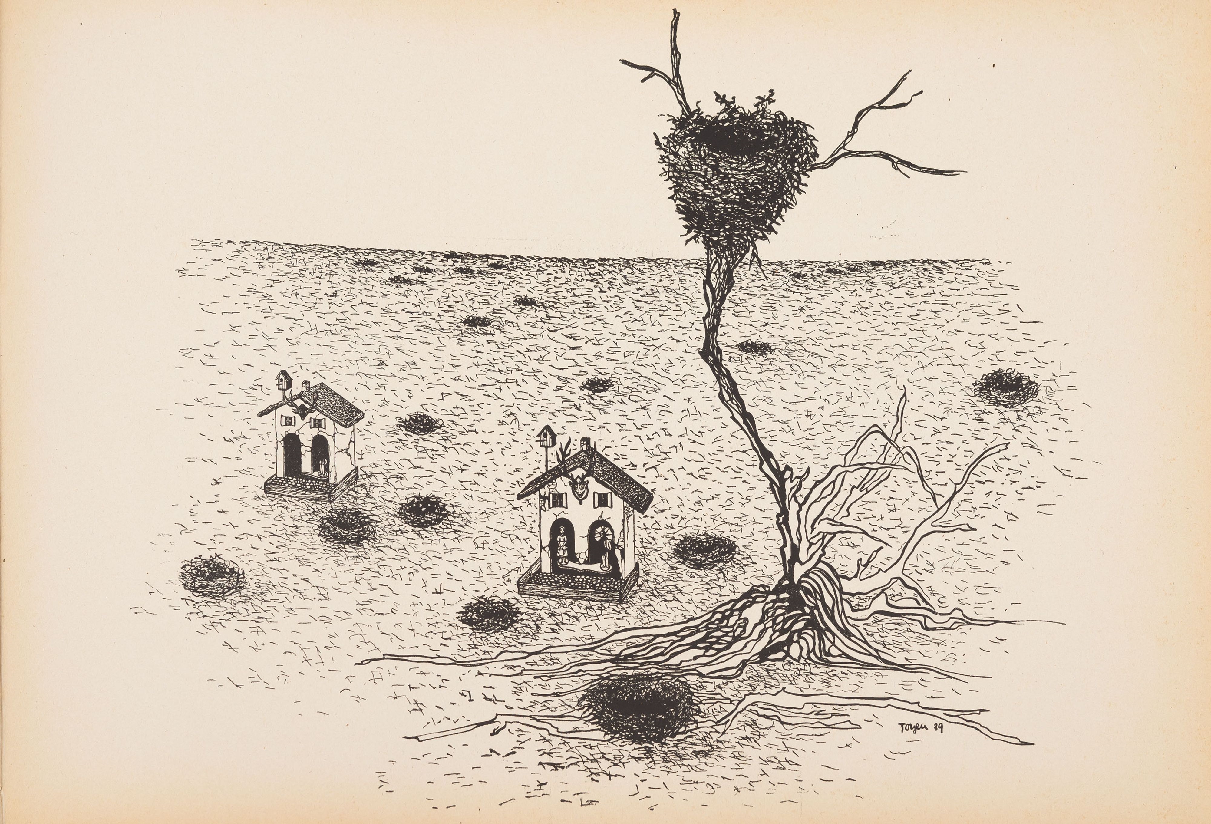 Artwork by Toyen, Shooting Range, Made of Hand-Coloured Zincographs On Paper