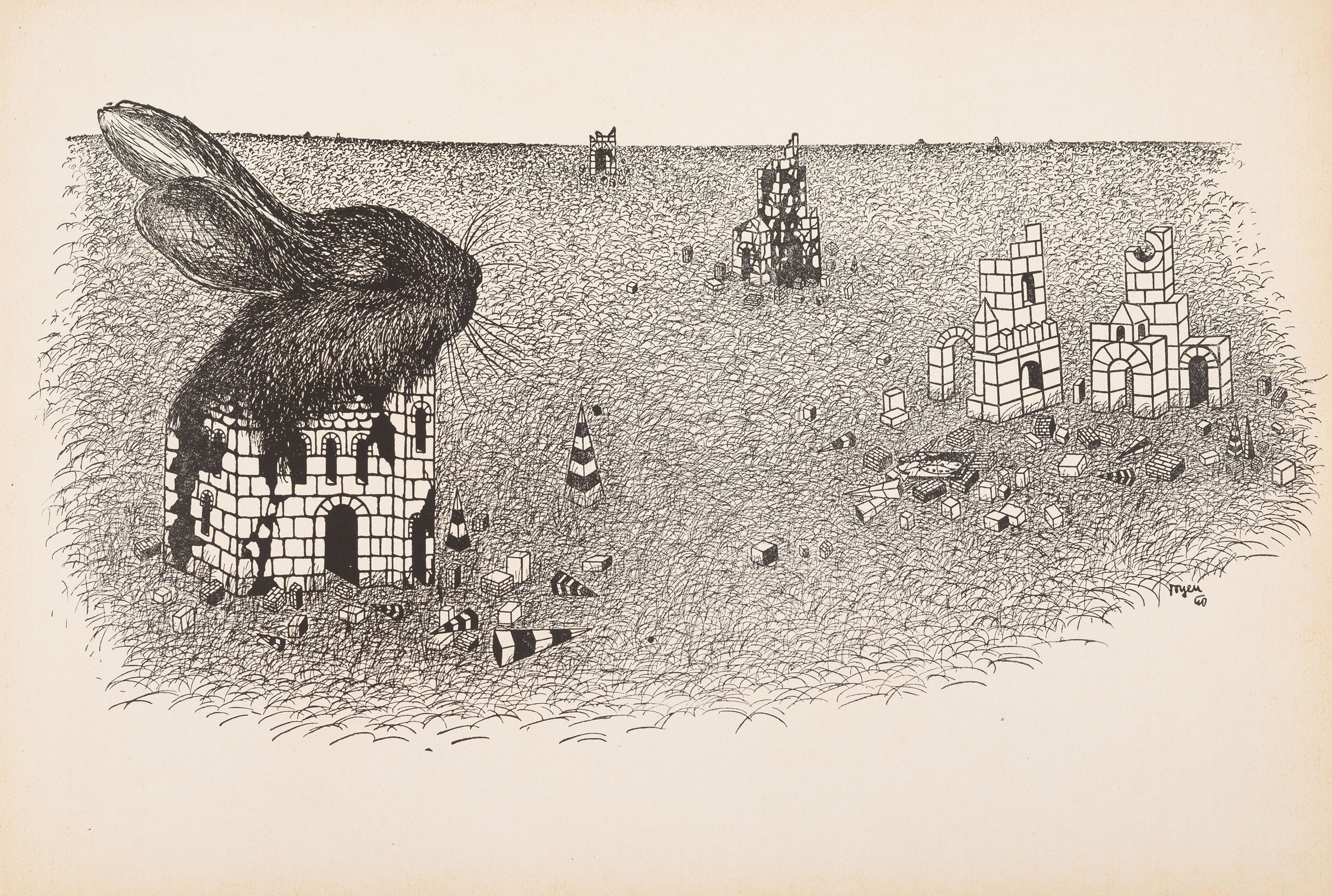 Artwork by Toyen, Shooting Range, Made of Hand-Coloured Zincographs On Paper