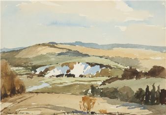 landscape view possibly over the South Downs - Edward Wesson