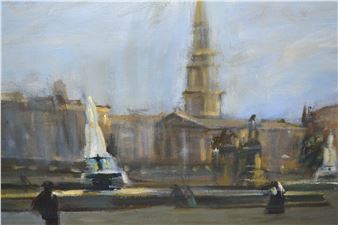 view across Trafalgar Square to St. Martin in the Fields - Terence Howe