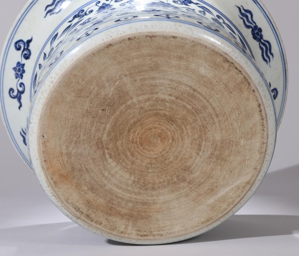 Artwork by Chen Zhifo, A LARGE BLUE AND WHITE 'FLORAL SCROLL' BRUSH WASHER, Made of Underglaze Blue