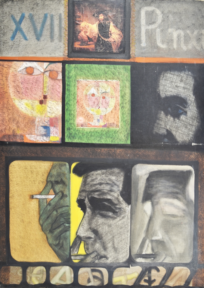 Artwork by Hugo Soubielle, EL OJO Y LAS CONSECUENCIAS, Made of collage on canvas