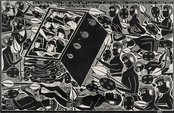 The Battle of Rorkes Drift about 1879 between Zulus and British, Started the Battle of Rorke's Drift