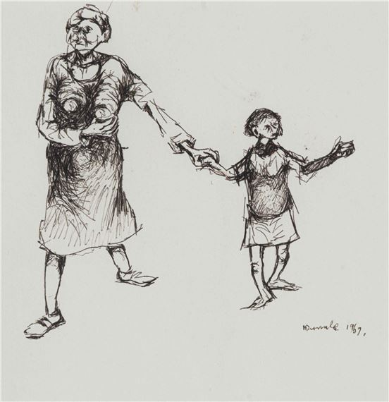 Mother and Child by Dumile Zwelidumile Mxgazi Feni-Mhlaba, dated 1967