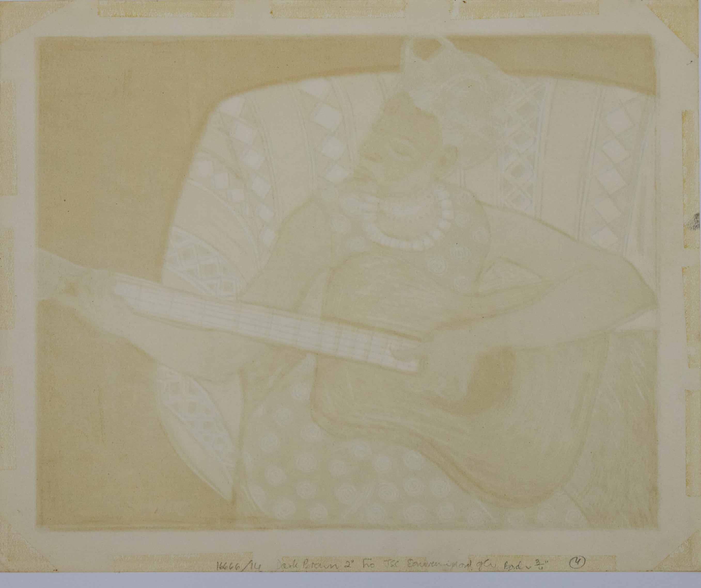 Artwork by Kiure Francis Msangi, Soul Sister, Made of colour woodcut on paper