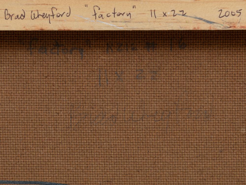 Artwork by Brad Wreyford, Factory, Made of Acrylic And Mixed Media On Masonite