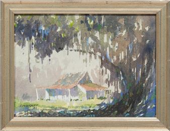 Cabin and Live Oak - Don Wright