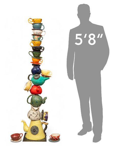 Stack of Teapots Sculpture - John Burman