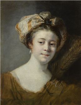 Portrait of a lady as a sibyl, bust-length, possibly Mary Parker, Countess of Macclesfield - Sir Joshua Reynolds