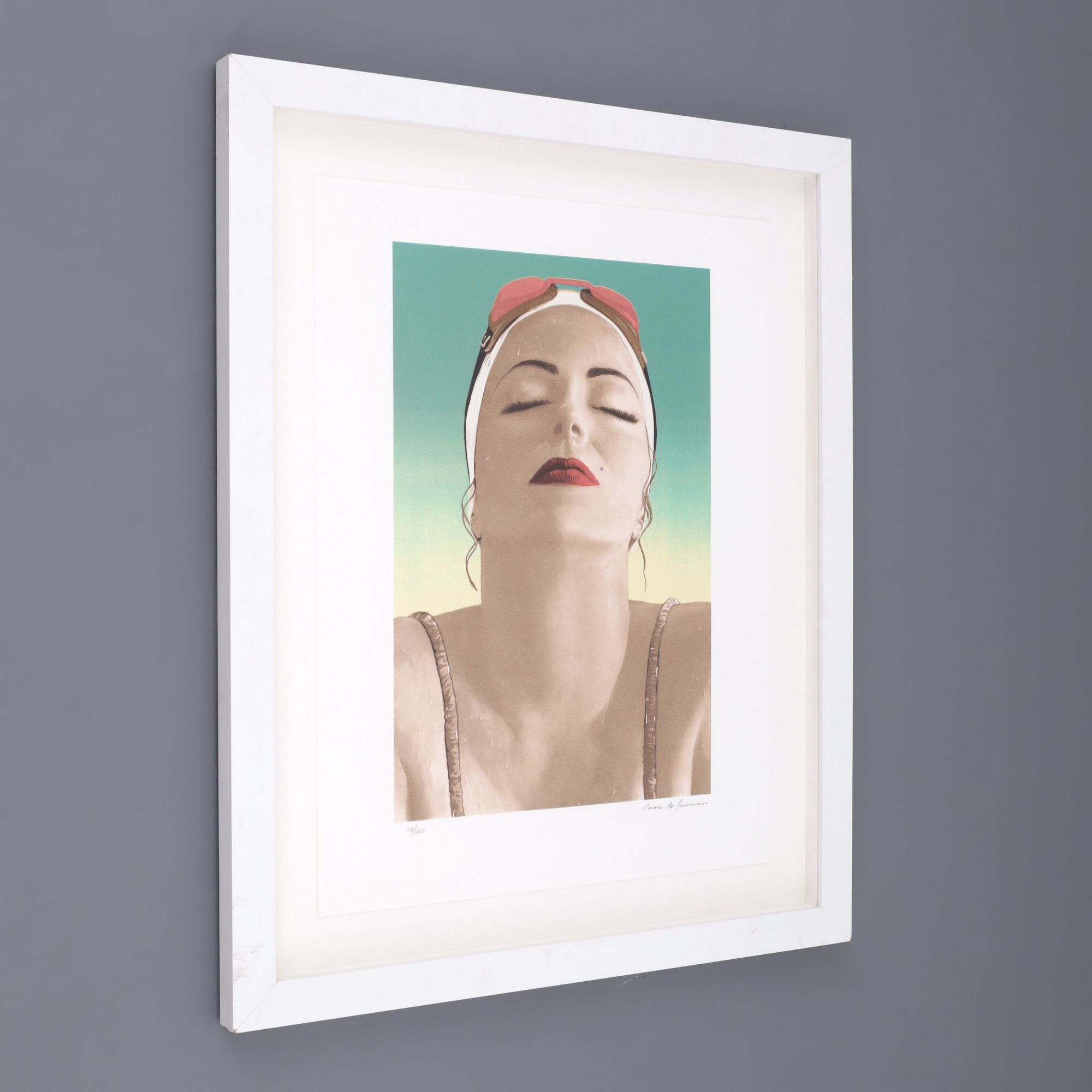 Artwork by Carole Feuerman, CATALINA (GREEN, Made of Silkscreen With Diamond Dust