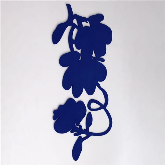 THREE BLUE LANTERN FLOWERS Wall Sculpture