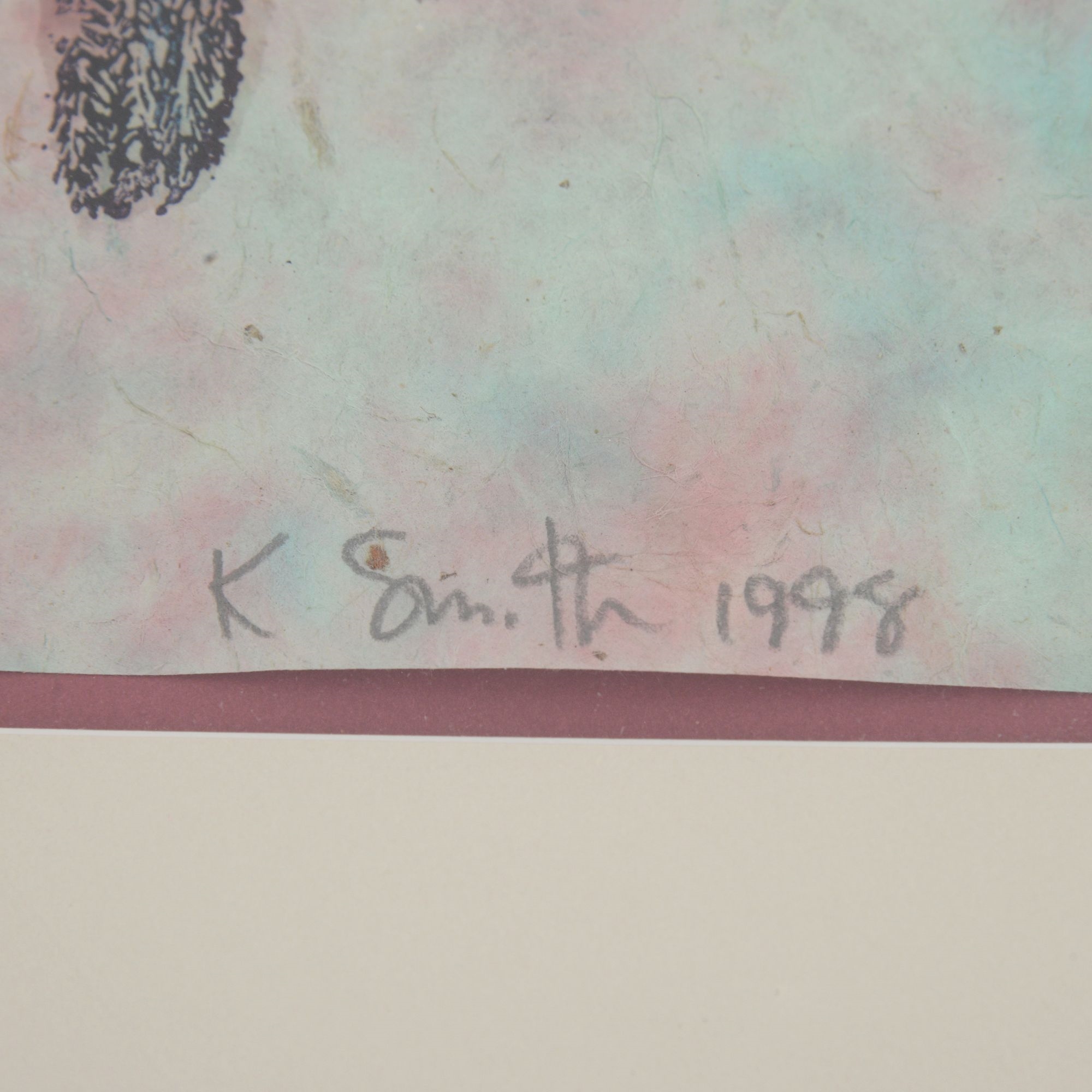 Artwork by Kiki Smith, BIRD WITH WAX STAMP, Made of Watercolor, Ink, Wax, And Paper On Rice Paper